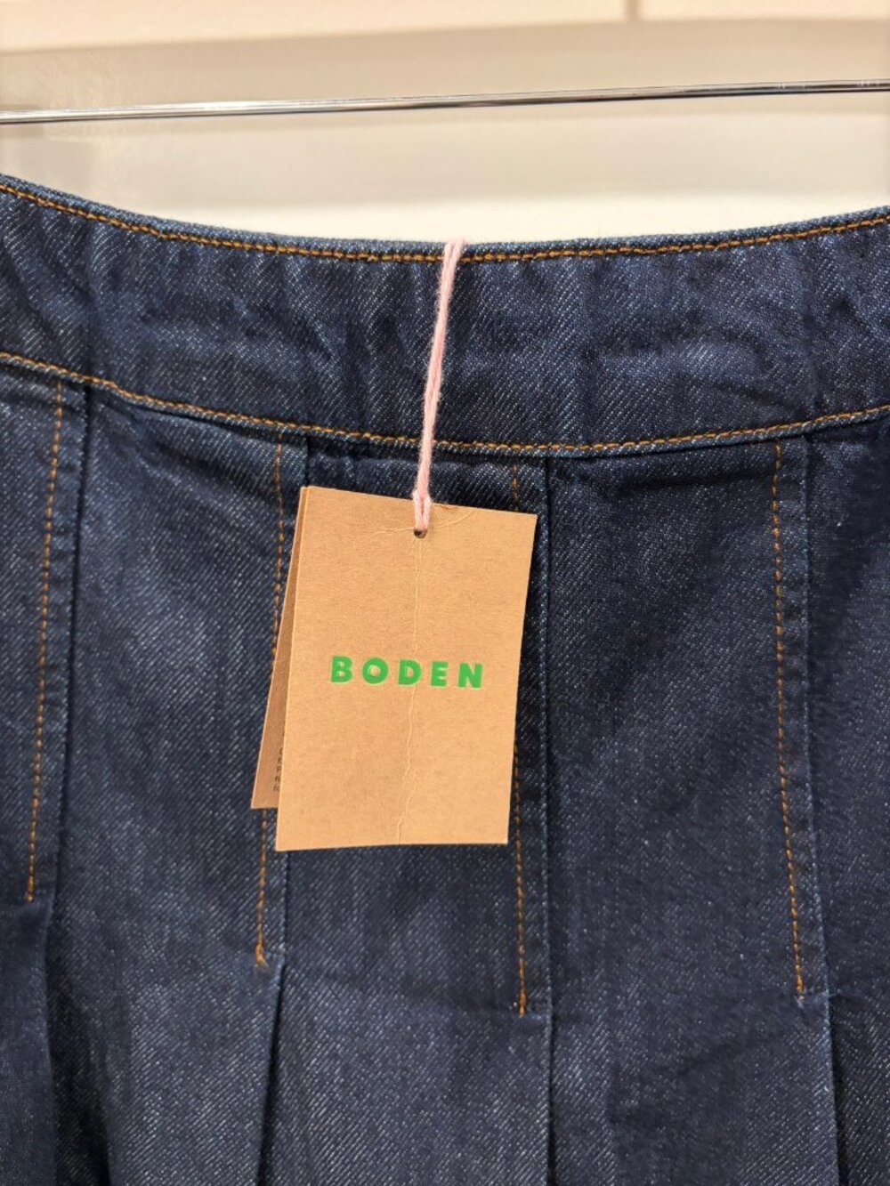 Boden Aya Denim Midi Skirt, Indigo, Size 12, NWT - Picture 6 of 6